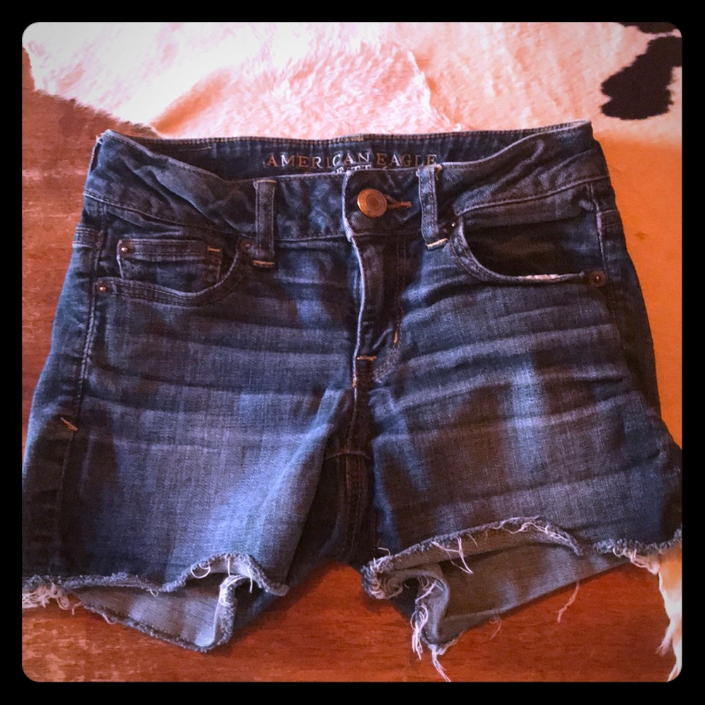 American eagle super stretch denim shorts size 0